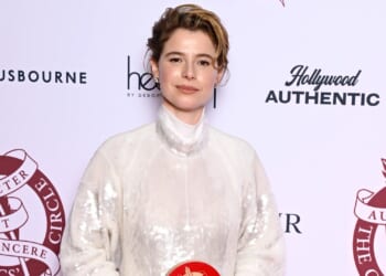 Jessie Buckley stuns in white gown as she scoops another Best Actress award for her role in Hamnet