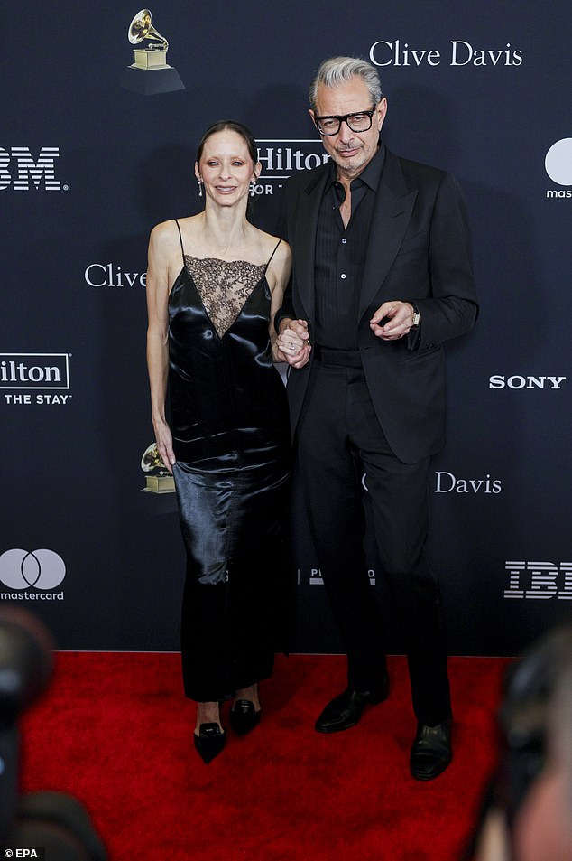 Wicked star Jeff Goldblum was joined by his professional dancer wife Emilie Livingston at the gala as they coordinated in sleek, all-black ensembles