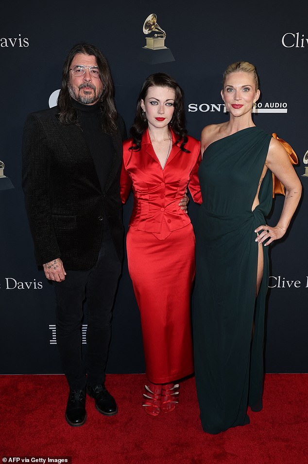 Dave Grohl of Foo Fighters fame made a bold statement as he and his wife Jordyn Blum put on an united front and posed for a family, red carpet photo with their daughter Violet Grohl