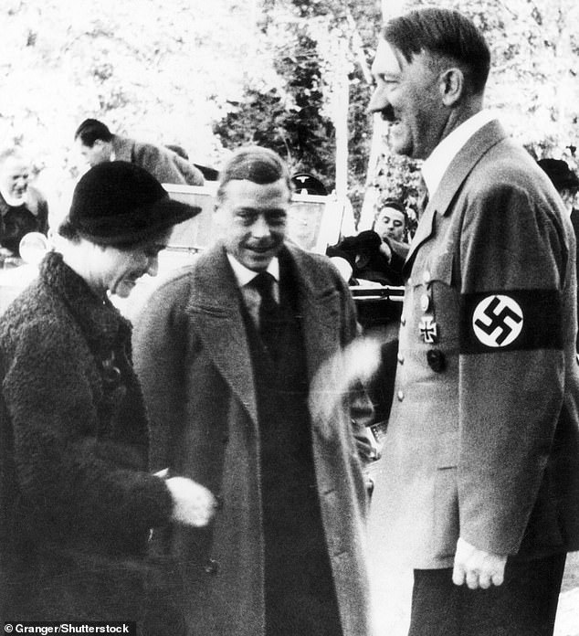 No member of that family since Edward VIII (pictured with his wife in Germany in 1936) – who gave up his throne in 1936 and later hobnobbed and colluded with the Nazis – has done the monarchy more harm than Mountbatten-Windsor