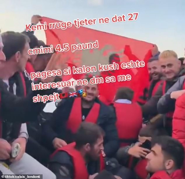 Migrants are often seen celebrating successful crossings. In this footage previously shared on TikTok, they hold an Albanian flag