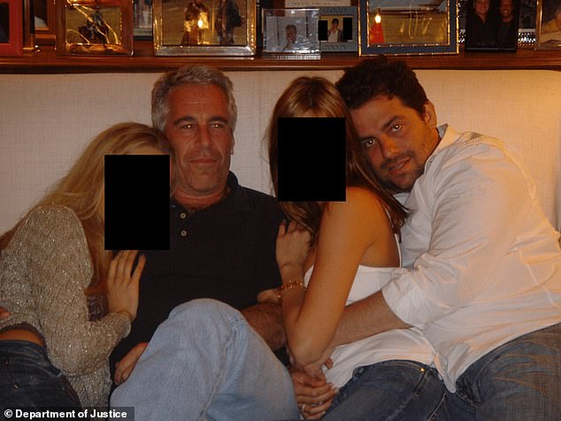 The new cache of files also included images of Brett Ratner (right), the director of the new documentary about the President’s wife Melania, seen here embracing a young woman next to Epstein (left)