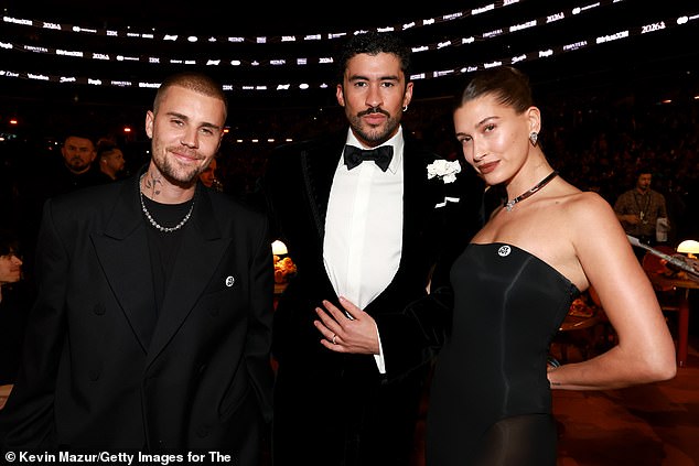 Inside the Crypto.com Arena, Justin and Hailey caught up with Bad Bunny. The Puerto Rican performer has been a vocal critic of ICE and the Trump administration