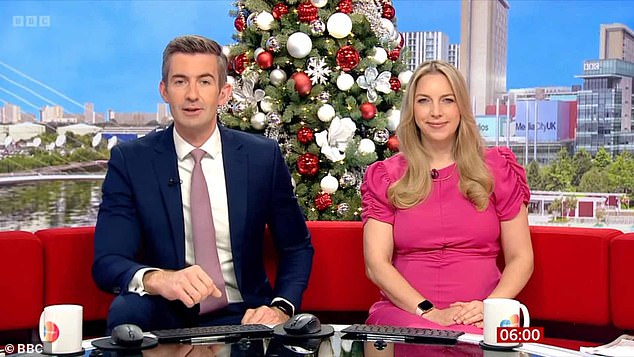 The presenter is a familiar face to fans of BBC Breakfast - pictured here on the red sofa with fellow host Ben Thompson