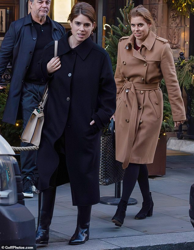 The former Duke and Duchess of York's daughters (pictured together in December) are named in their mother's emails to the paedophile Jeffrey Epstein. The sisters are said to be 'aghast'