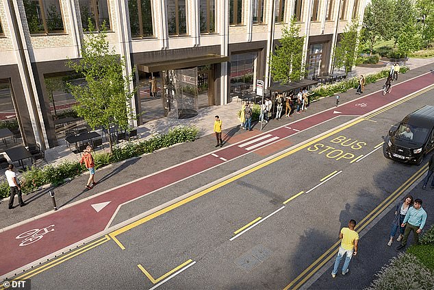 It also recommends, under law, 'bus boarding islands' that force people to cross a cycle path in order to board the bus