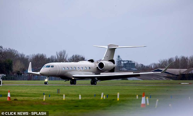 Kim jetted into the UK on her £100million private jet to spend just 24 hours with her new beau at the exclusive Estelle Manor, with three bodyguards protecting the couple