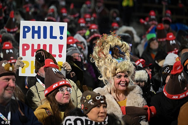 Thousands of people gathered at Gobbler's Knob in Punxsutawney, Pennsylvania for the announcement, which garnered a combination of cheers and boos from the crowd
