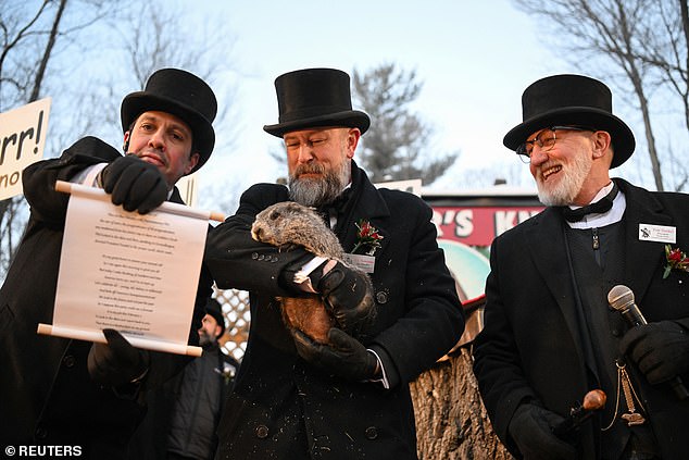 This was the 139th annual Groundhog Day ceremony. Local legend claims that Punxsutawney Phil is the same groundhog that first emerged to predict the weather in 1887