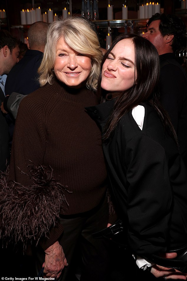 Martha Stewart and Eilish attend the W Magazine, Charli XCX, and Saint Laurent Grammy after party at Bar Marmont