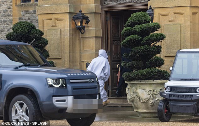 Lewis was pictured entering the venue wearing a casual grey tracksuit and boots for the 'steamy weekend'