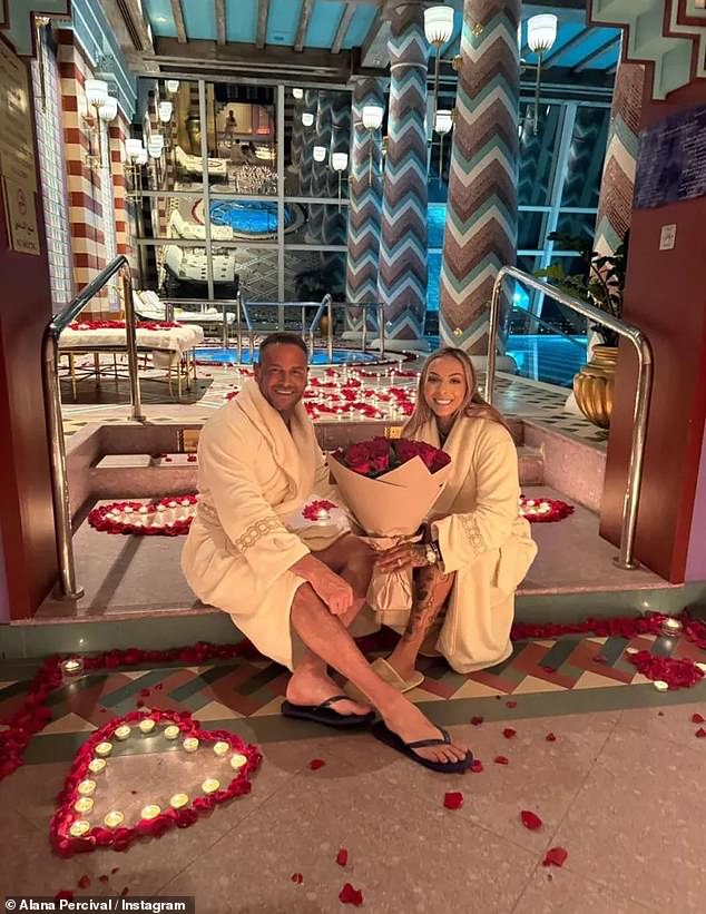 In a new interview she branded him a 'narcissist' and accused the businessman of 'grooming' her with lies about owning property in Dubai and working with royalty (Alana and Lee pictured)