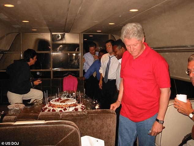 A stash of newly released images show Clinton in the company of Ghislaine Maxwell and Jeffrey Epstein