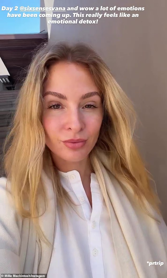 The Made In Chelsea star was last pictured at the Ayurvedic wellness retreat in India, documenting her stay on Instagram, where she appeared without her wedding ring