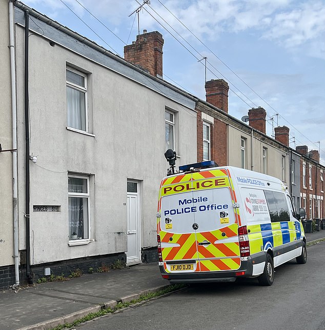 The property in Princes Street, Derby, where the remains were found in June 2025