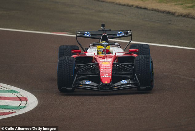 The bachelor with no children, who made history as the first — and only — Black Formula One driver, is under a £41 million/year contract with Ferrari, and the new season should kick off this March (pictured January 23)