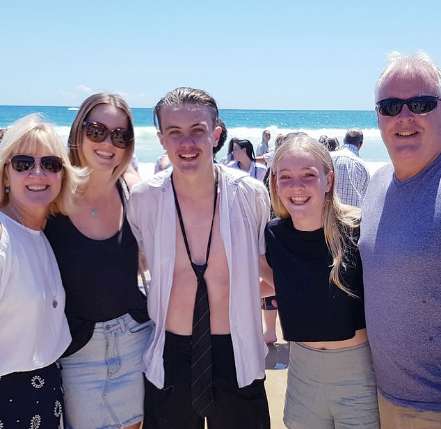 Brooke Day came from a loving and very sporty family. Pictured (second right) with mother Deanne, sister Emma, brother Kain and her dad, Warren