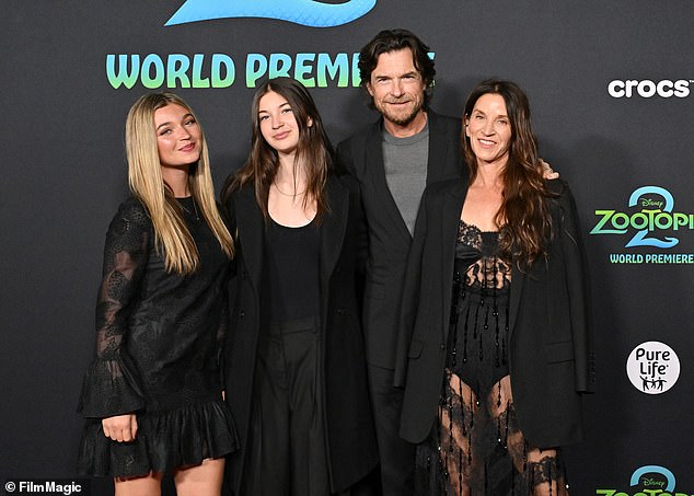 The Arrested Development star, 57, shares daughters Francesca, 19, and Maple, 13, with wife Amanda Anka (Jason and his family pictured in November)