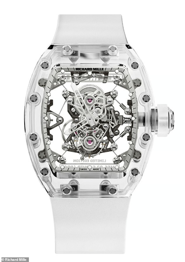 Richard Mille watches are some of the rarest in the world. Botezatu's may have been part of the Sapphire Series which are carved from blocks of sapphire crystal