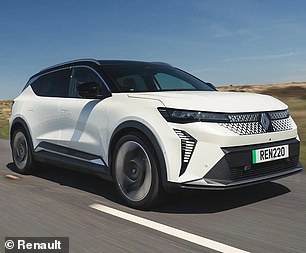 The Renault Scenic E-Tech (pictured) also has flush door handles