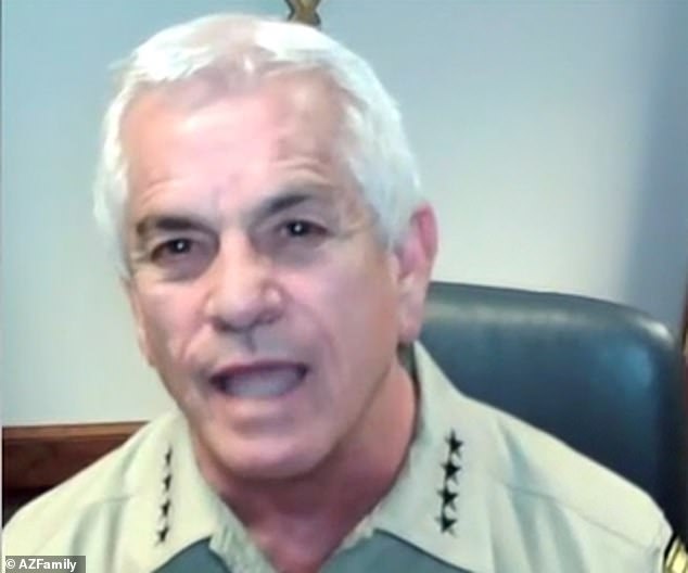 In an interview Tuesday, Pima County Sheriff Chris Nanos grew emotional as he said he 'hopes' Nancy is still alive