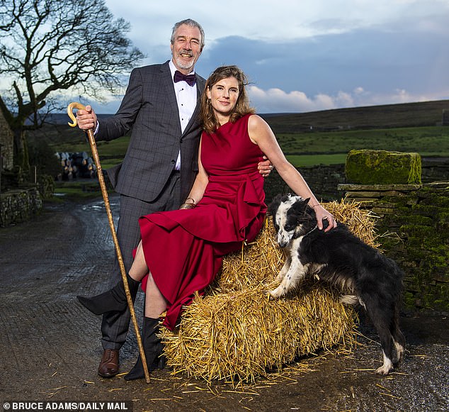 Amanda and Clive Owen look unrecognisable in an old wedding photo as the pair opened up about their big day on Monday's episode of Our Farm Next Door: Amanda, Clive And Kids