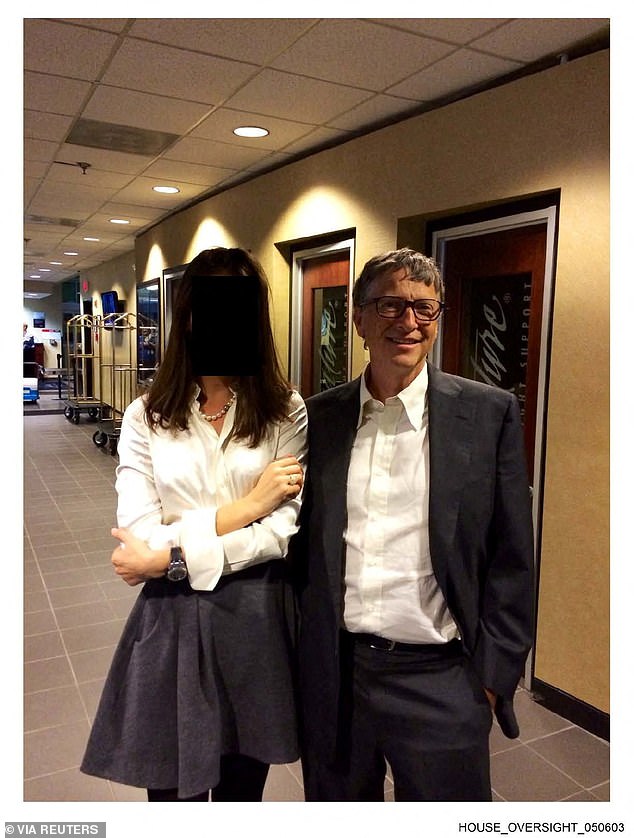 Following the latest release, the tech billionaire (pictured with an unidentified woman) told the Daily Mail: 'These claims are absolutely absurd and completely false'