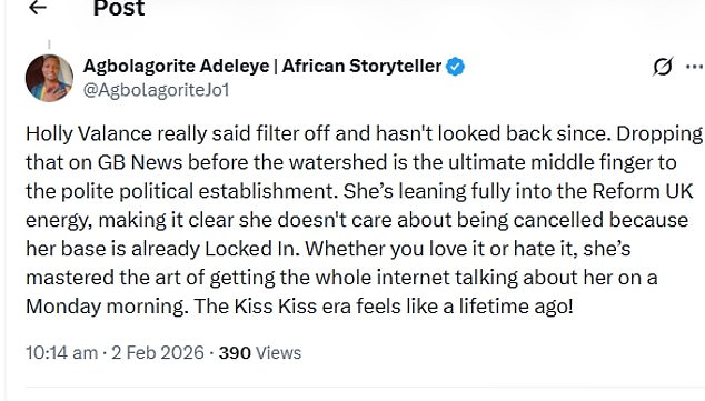 Reacting to the moment, viewers wrote on X: 'No need for it, as you well know. Poor choice of word' and 'Hate the word it¿s offensive and no need to say it'