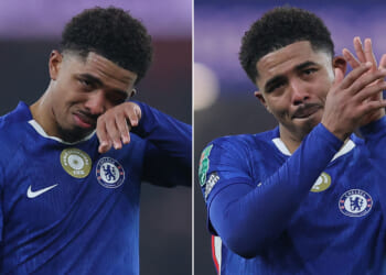Wesley Fofana breaks down in tears after Carabao Cup heartbreak but Arsenal icon brutally says 'he SHOULD be crying'