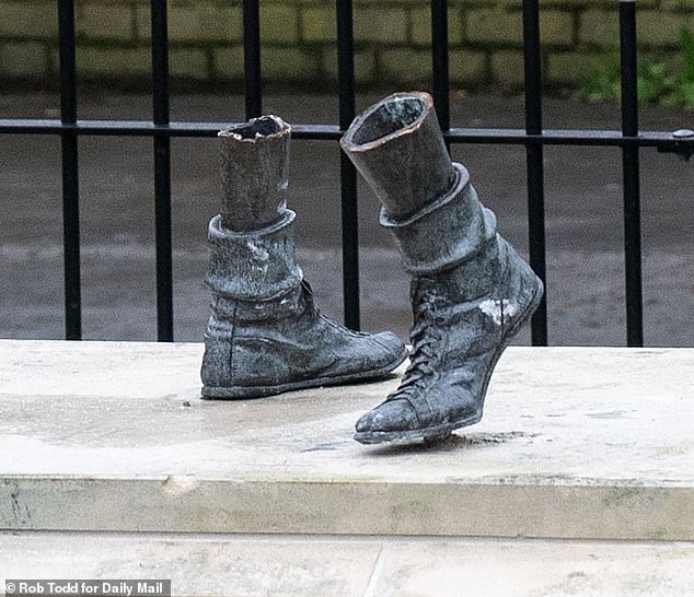 Just the metal boots have been left after thieves struck overnight at the Poplar park