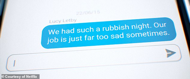 The documentary also shows text messages and emails sent by Letby