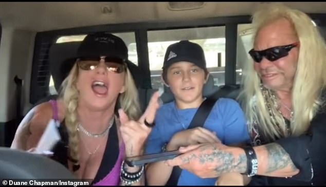 Dog the Bounty Hunter, whose real name is Duane Chapman, and his wife, Francie, are pictured with Anthony