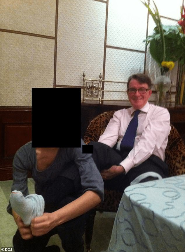 Peter Mandelson in photo relased as part of the Jeffery Epstein-related files by US Justice