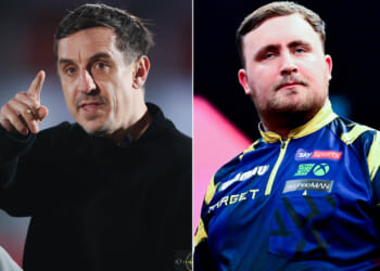 Gary Neville aims cheeky dig at Premier League Darts live on Sky Sports during Arsenal vs Chelsea