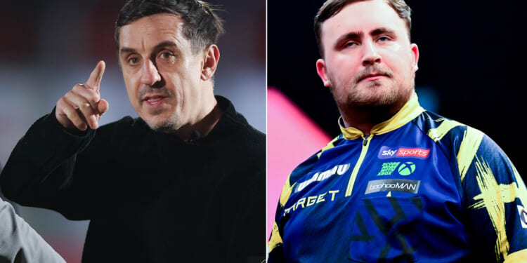 Gary Neville aims cheeky dig at Premier League Darts live on Sky Sports during Arsenal vs Chelsea