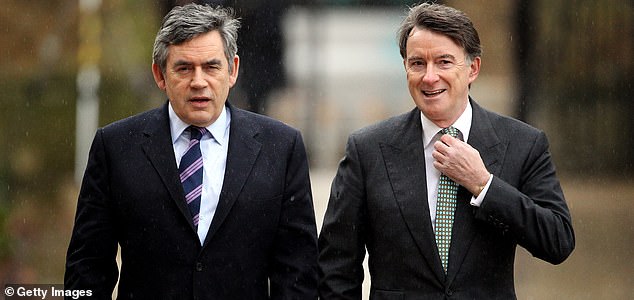 LONDON, ENGLAND - FEBRUARY 22: British Prime Minister Gordon Brown and Business Secretary Peter Mandelson arrive at the Saatchi Gallery on February 22, 2010 in London, England. Mr Brown is hosting the Global Investment Conference which welcomes 250 of the worlds business leaders, academics and entrepreneurs to discuss growth and investment in the UK. The vist comes amidst claims that Brown has bullied his staff.  (Photo by Dan Kitwood - WPA Pool/Getty Images)