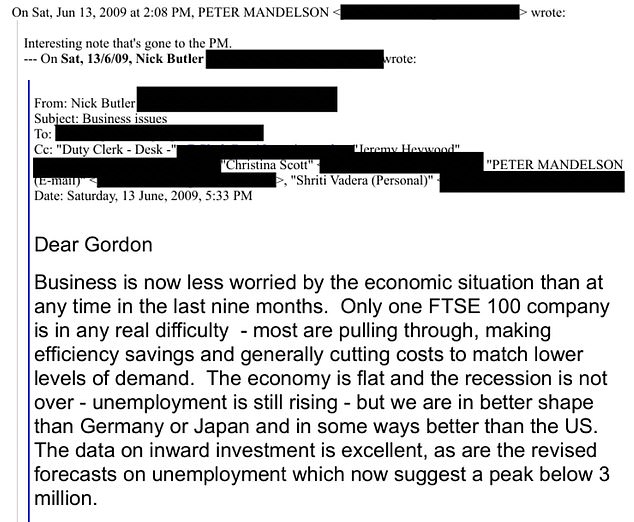 The tranche of documents includes an email seemingly from Lord Mandelson to Epstein, talking about the UK government having 'saleable' assets