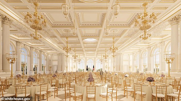 The White House post of some renderings of what the new White House ballroom will look like when it is completed