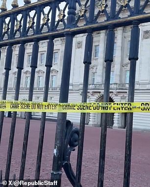 They stuck crime scene tape on Buckingham Palace