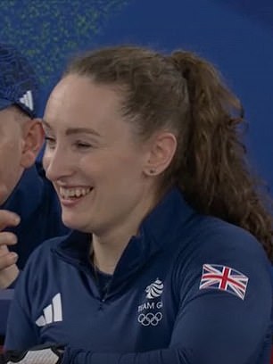Britain's Jen Dodds was seen laughing at the unexpected delay