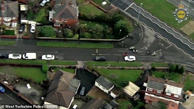 The group of yobs were tracked using an aerial camera before police were sent out on motorbikes