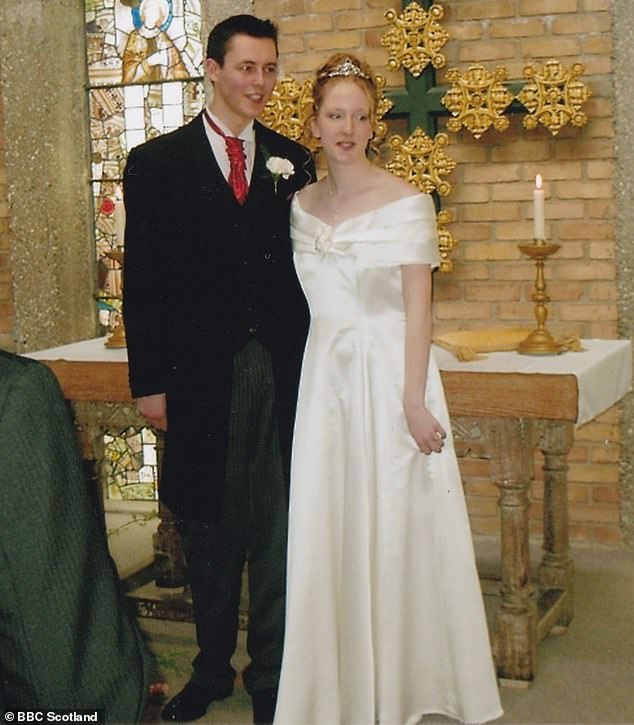 Aaron Swan with his first wife Natalie on their wedding day in 2003