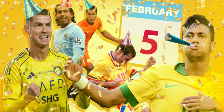 Cristiano Ronaldo, Neymar, Carlos Tevez and Gheorghe Hagi share a birthday