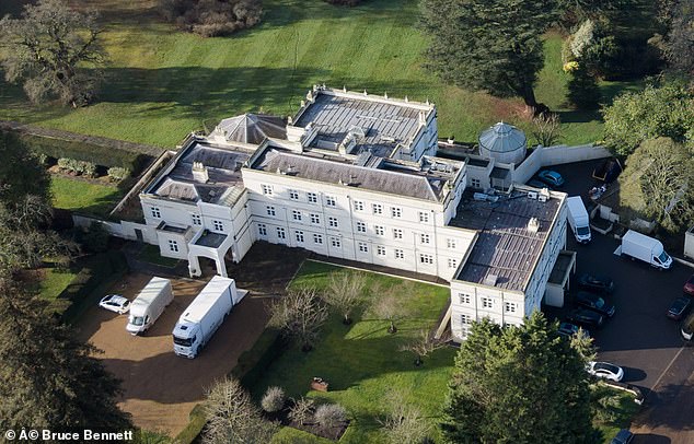 The final removals vans at Royal lodge on Wednesday as Andrew finally vacated the estate