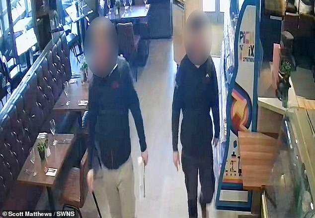 Owner Scott Matthews said the pair, who have been reported to police, 'deliberately outsmarted' the pre-payment system by ordering multiple rounds of drink and food