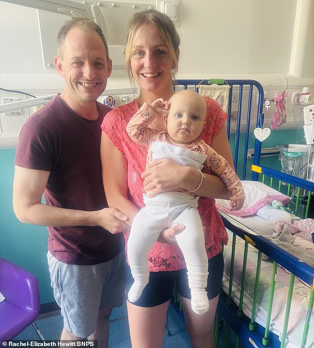 Melody's parents Kevin Aggett (left) and Rachel Elizabeth (right) have set up a GoFundMe to raise the £500,000 their daughter needs to fund new treatment available only in America