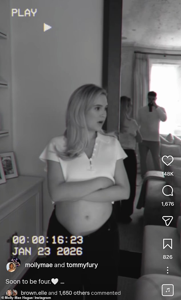 Molly-Mae and Tommy uploaded a video, taken on January 23, which showed the YouTuber debut her blossoming baby bump
