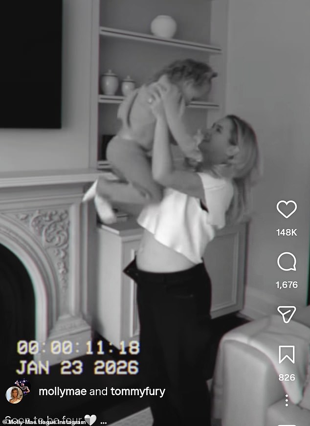 The video garnered thousands of likes within minutes of the couple posting. Followers wrote: 'Ahh congrats!! So happy for you all' and 'OMG congratulations!!!!'