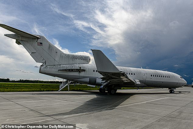 In 2016, Campbell apparently sought to get a lift on Epstein's private plane (pictured)