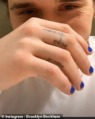 Brooklyn previously revealed in 2020 he'd had his brothers Romeo and Cruz's names tattooed on his fingers